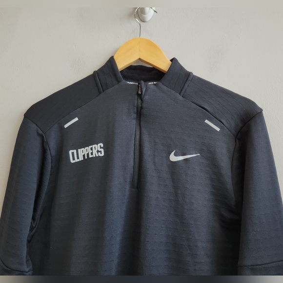Nike Therma-Fit Repel Element 1/4-Zip Black Running Top LA CLIPPERS Men's Medium - Picture 2 of 6